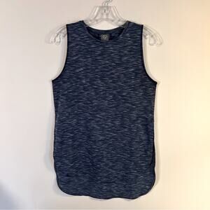 Shape Navy Blue Crewneck Sleeveless Long Workout Exercise Tank Top Size Small